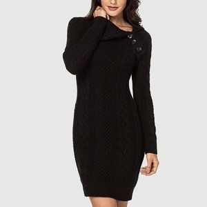 NWOT - Women's Casual Long Sleeve Turtleneck Dress